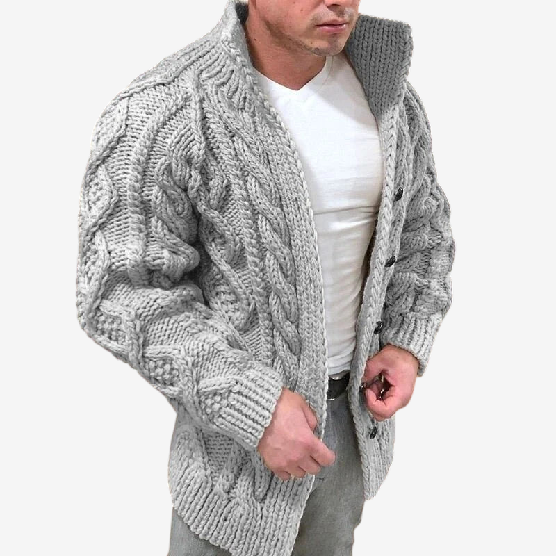 Weavon - Shawl Collar Cardigan with Button Front