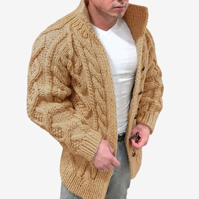 Weavon - Shawl Collar Cardigan with Button Front