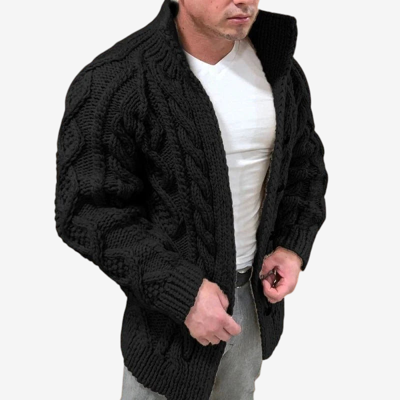 Weavon - Shawl Collar Cardigan with Button Front