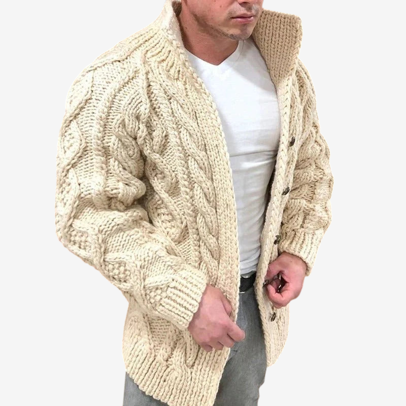 Weavon - Shawl Collar Cardigan with Button Front
