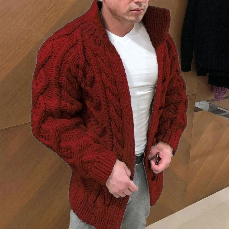 Weavon - Shawl Collar Cardigan with Button Front