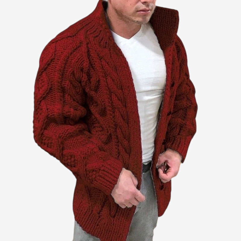 Weavon - Shawl Collar Cardigan with Button Front