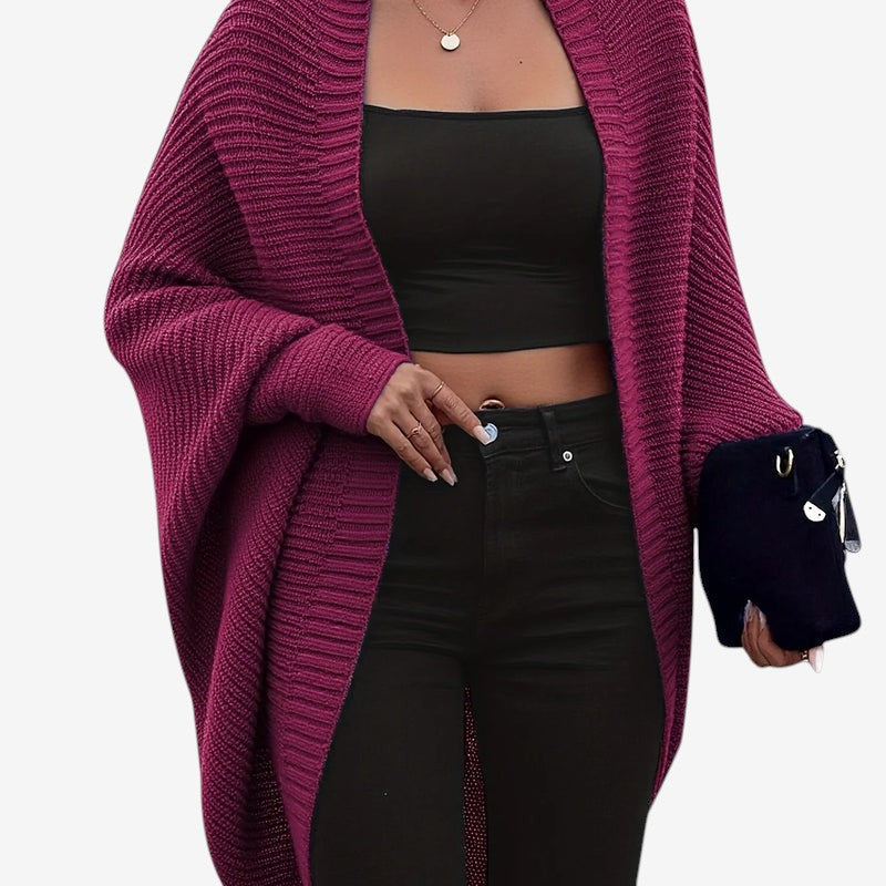 Knitora - Mid-Length Solid Cardigan