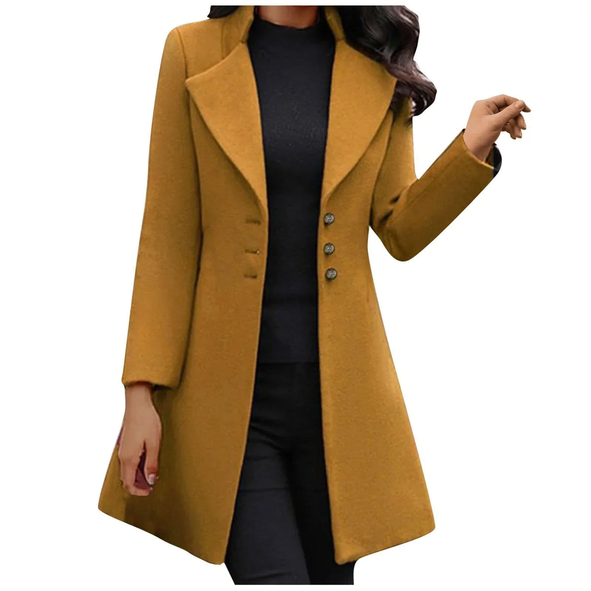 Lapelline - Straight Cut Coat with Lapel Collar