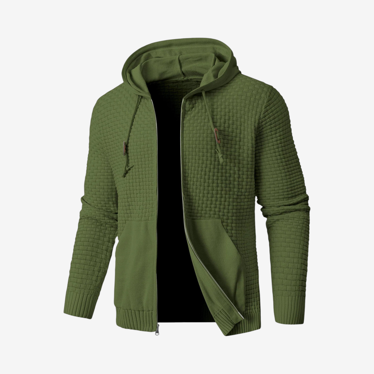Braided - Hoodie with Textured Braided Pattern