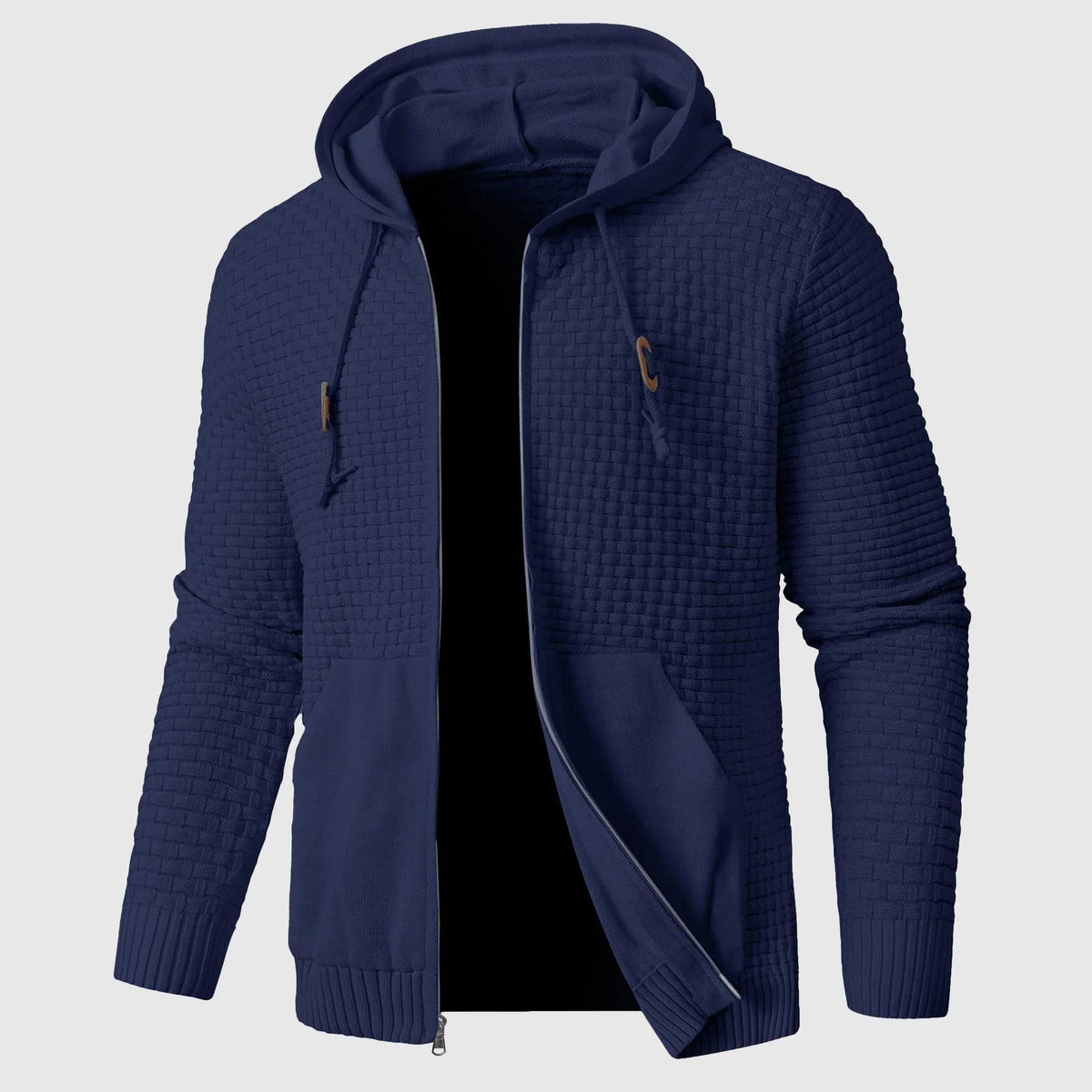 Braided - Hoodie with Textured Braided Pattern