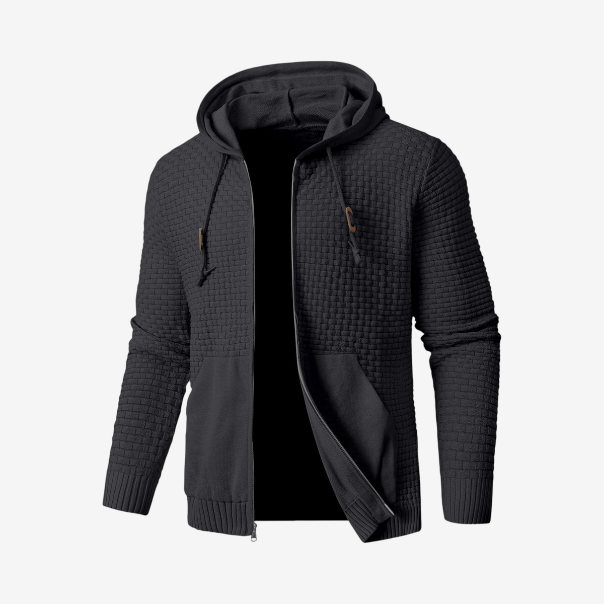 Braided - Hoodie with Textured Braided Pattern