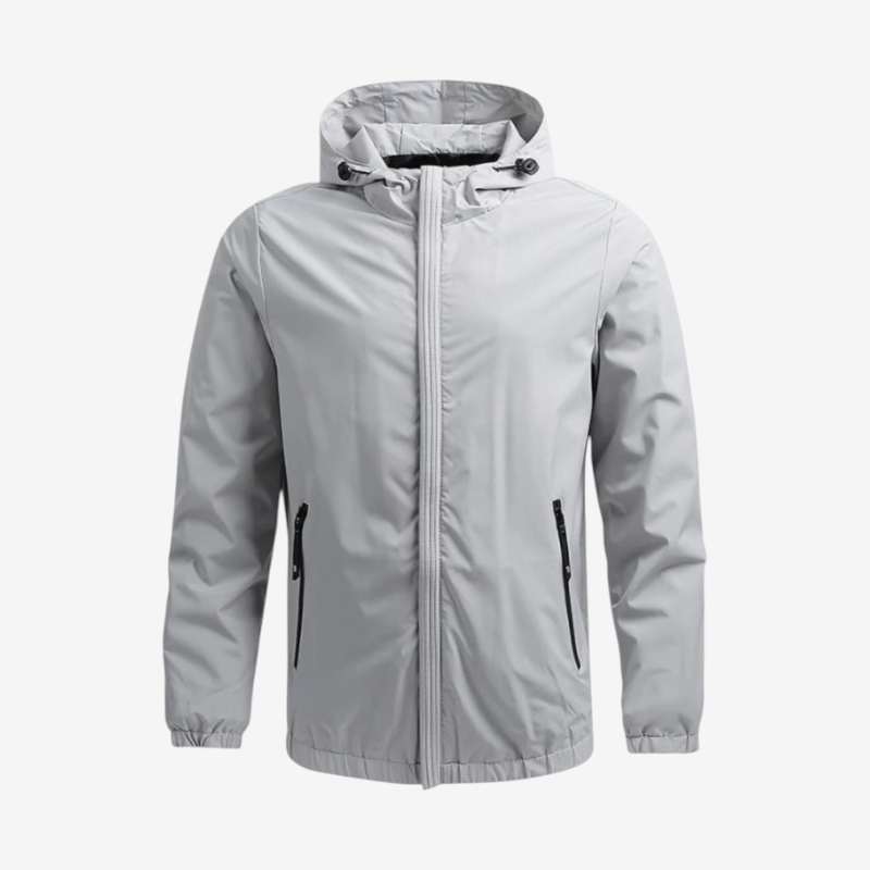 Hoodzen - Hooded Windbreaker Jacket with Zipper Pockets