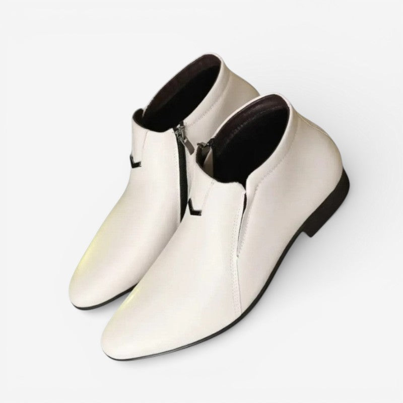 Lucas – Round Toe Shoes With Zipper Closure Design