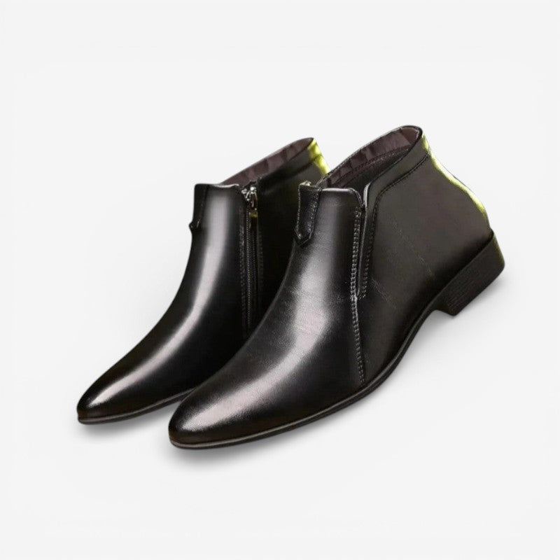 Lucas – Round Toe Shoes With Zipper Closure Design