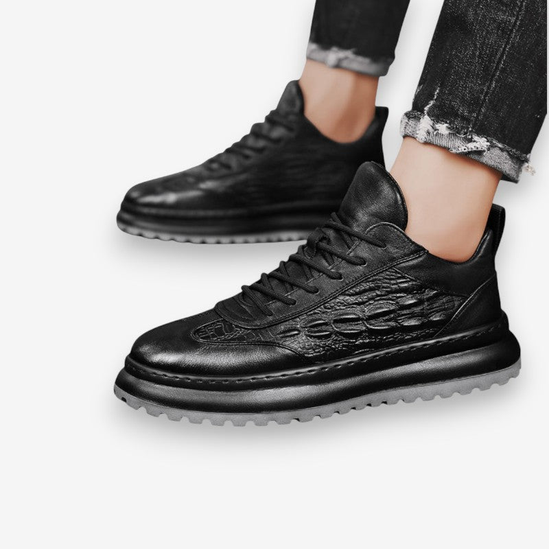 Blake – Laced Sneakers With Crocodile Print And Anti Slip Grip
