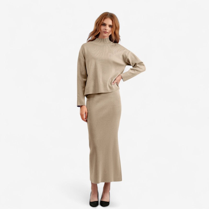 Naterra – Losvallende coltrui met bijpassende lange rok set Velani