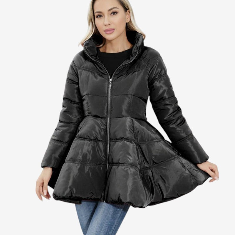 Nora – Long Sleeve Jacket with Pockets and Stand Up Collar