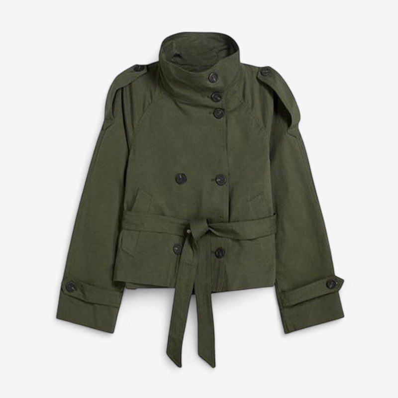 Clara – Trench Coat with Long Sleeve and Adjustable Belt Design