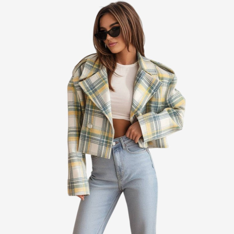 Amelia – Long sleeve coat with notched collar