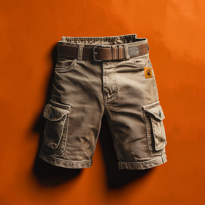 Men’s Versatile Multi-Pocket Drawstring Shorts