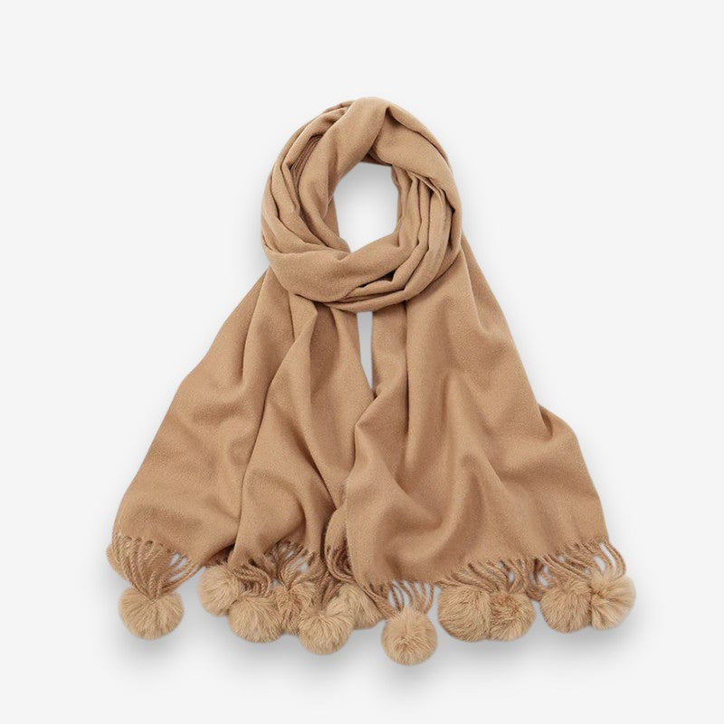 Clara – Adjustable Scarves with Ball Imitation Design
