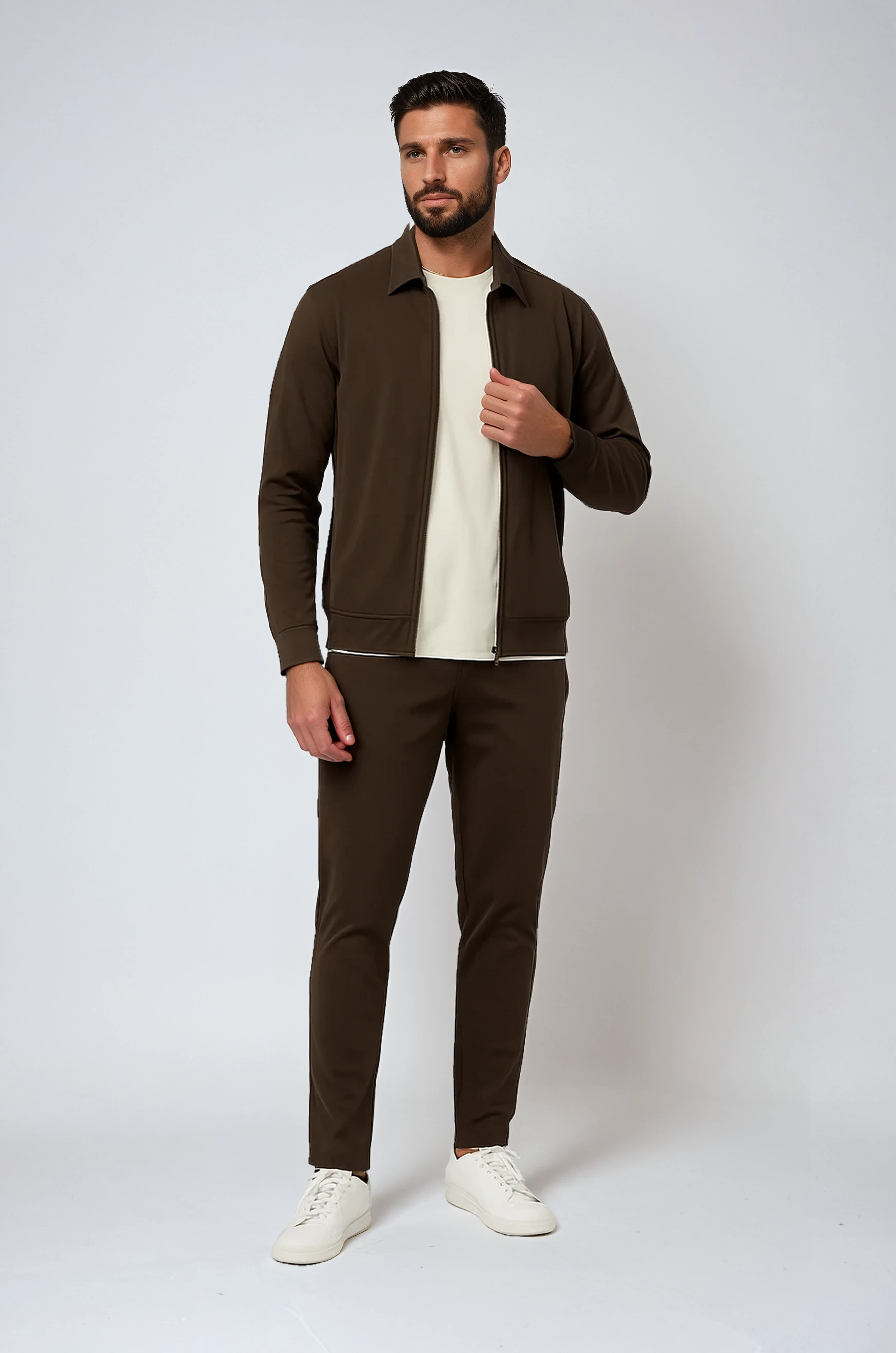 Smart Tech Suit – Donkerbruin Velani