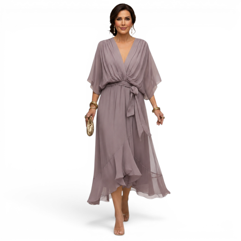 Chic V-Neck Wrap Dress