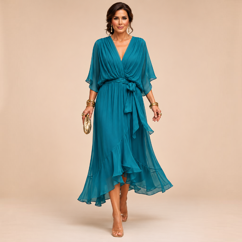 Chic V-Neck Wrap Dress