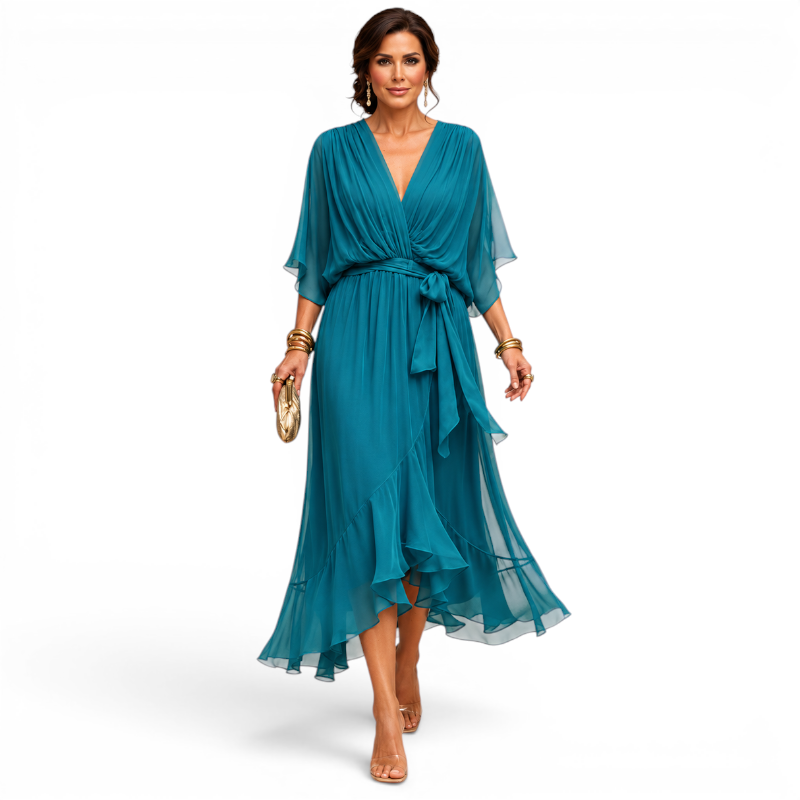Chic V-Neck Wrap Dress