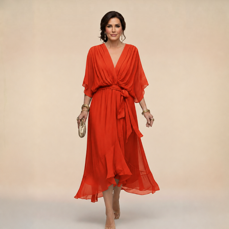Chic V-Neck Wrap Dress