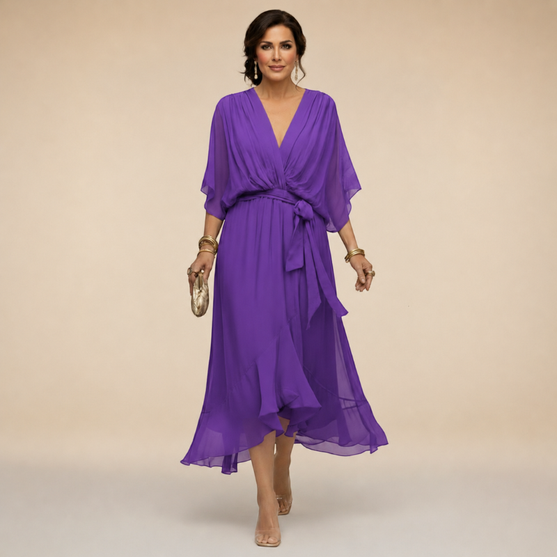 Chic V-Neck Wrap Dress