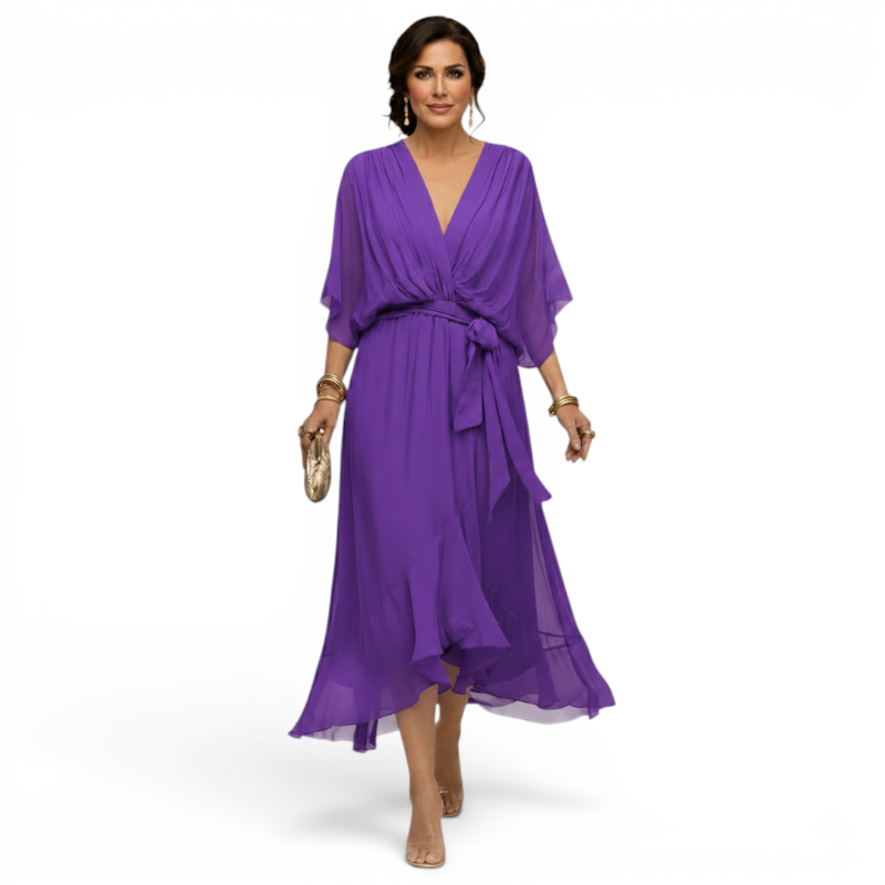 Chic V-Neck Wrap Dress