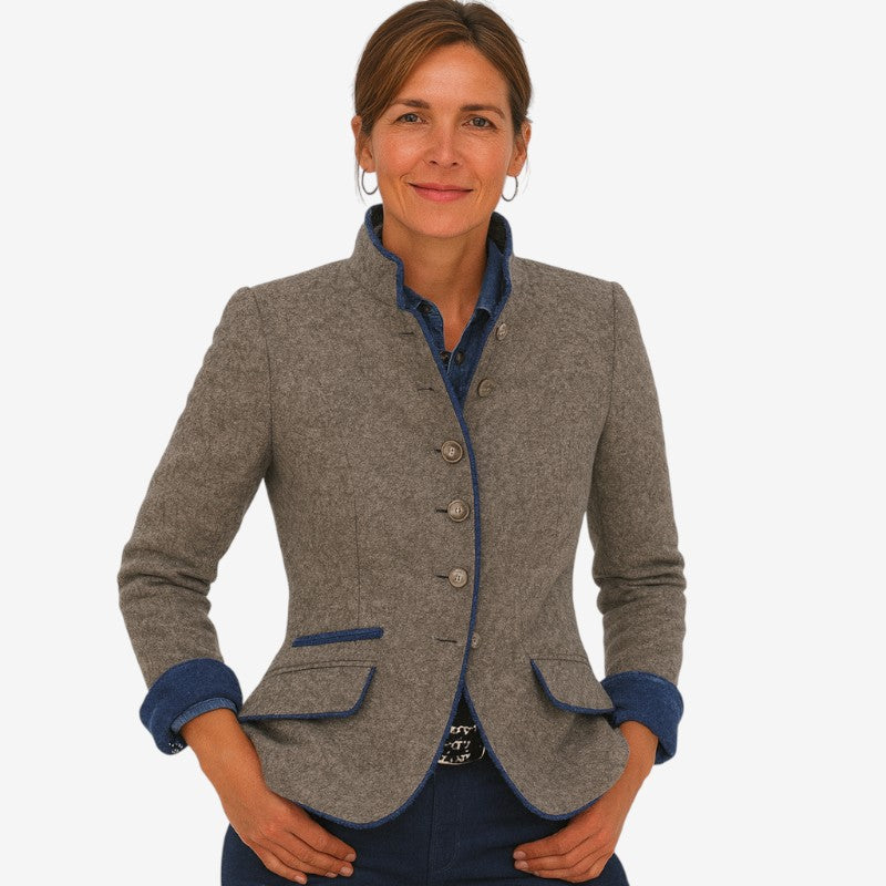 Chloe – Meerdere Knoop Jas met Lange Mouwen en Zakken Velani