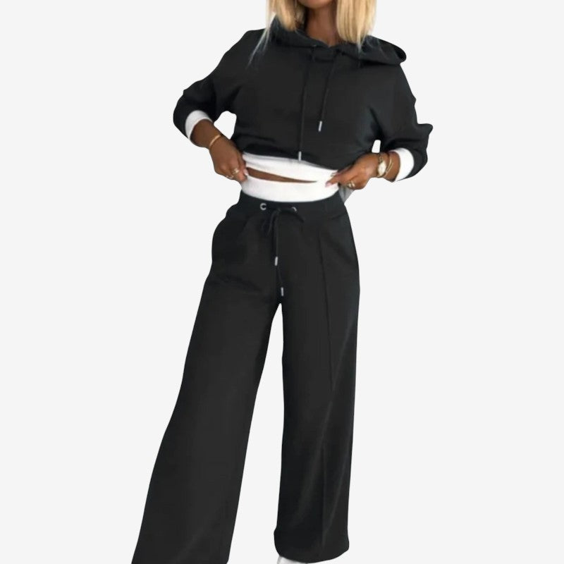 Women 2-Piece Hoodie & Wide-Leg Pants Set