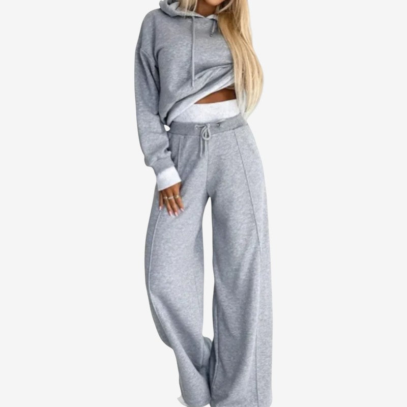 Women 2-Piece Hoodie & Wide-Leg Pants Set