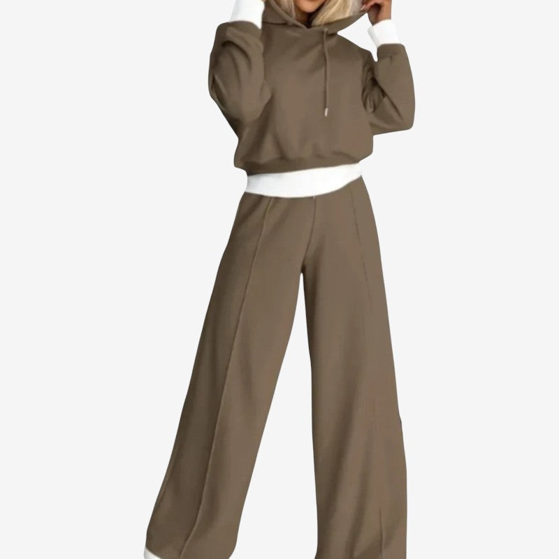 Women 2-Piece Hoodie & Wide-Leg Pants Set