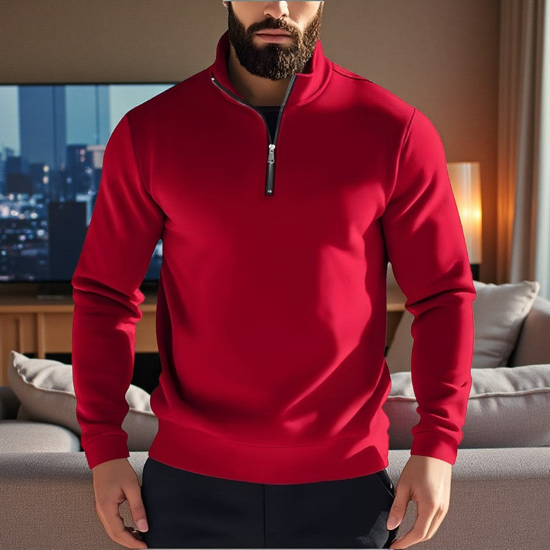 Logan – Long Sleeved Sweater with Round Neck and Zipper Design