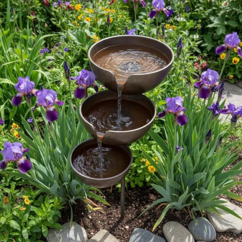 Rainbath - Three-Tier Bird Bath with Freestanding Design