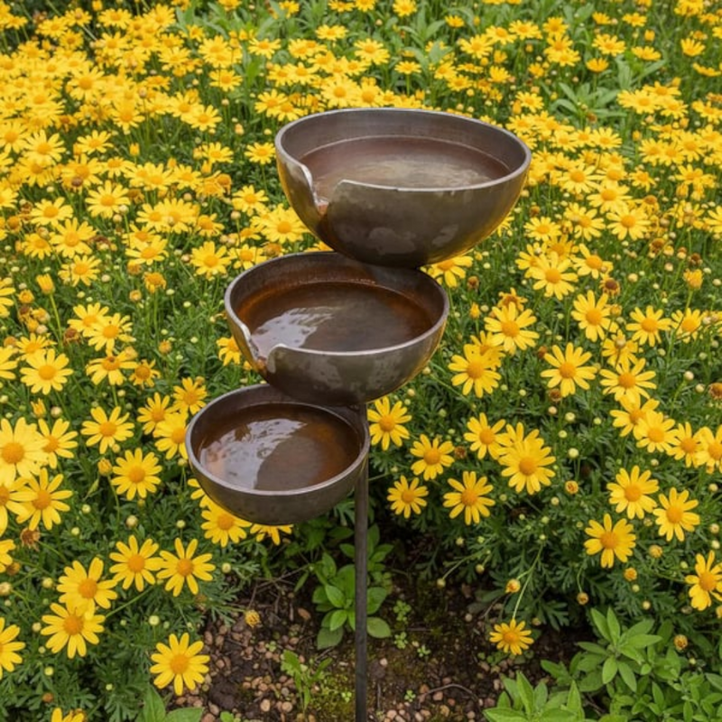 Rainbath - Three-Tier Bird Bath with Freestanding Design