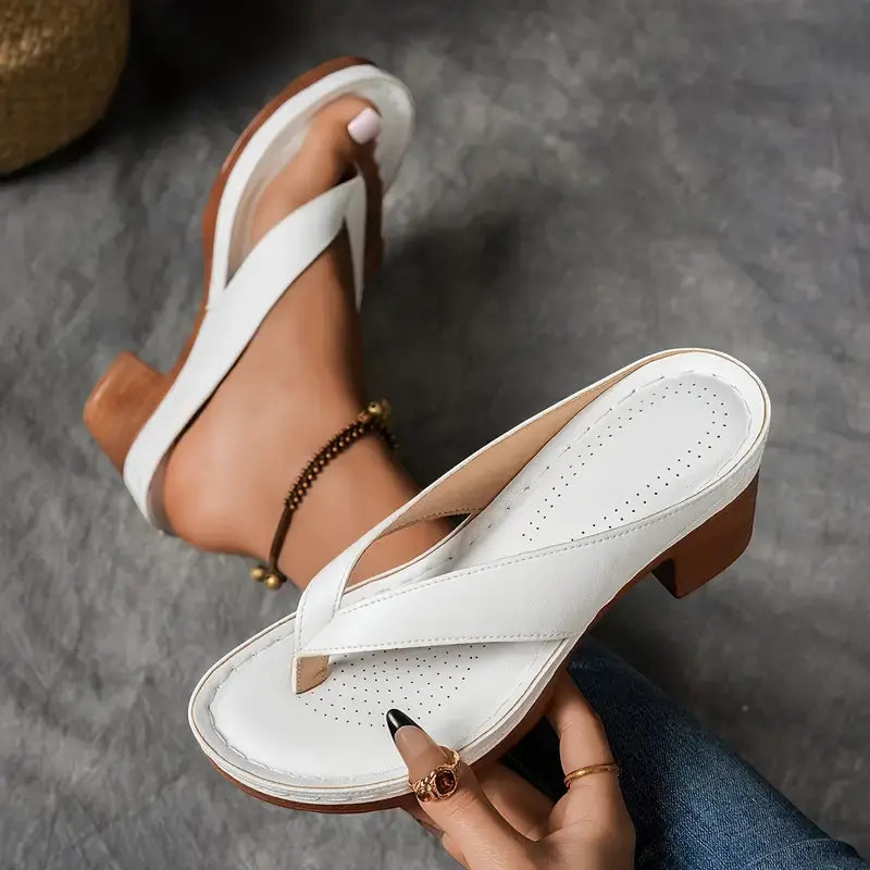 Women's Open Toe Chunky Heeled Sandals