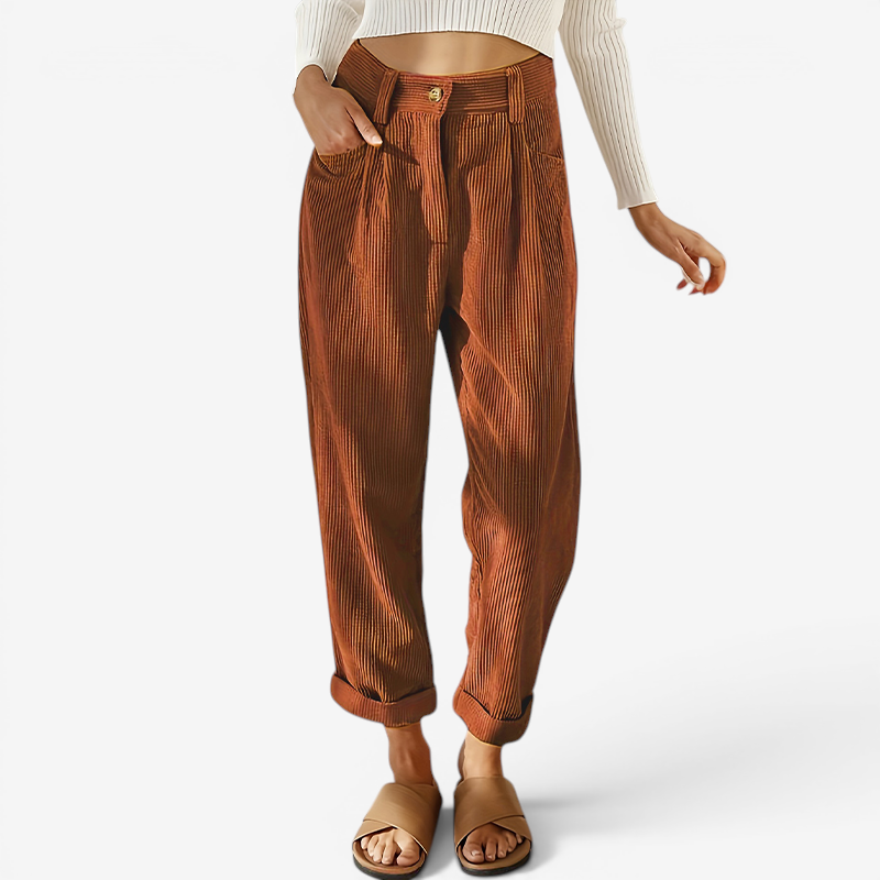 High-Waisted Straight Leg Trousers