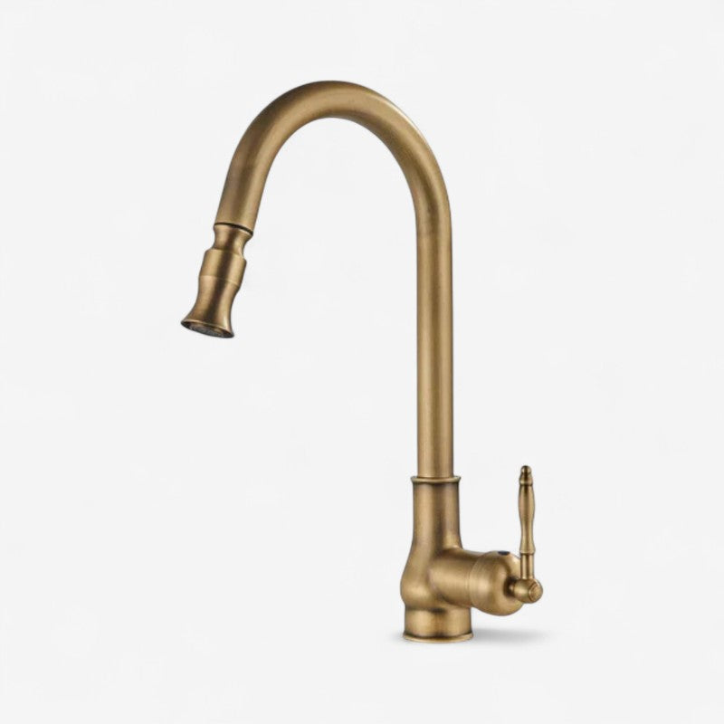 BrassEase – Keukenkraan in Antiek Messing met Verstelbare Kraan Velani
