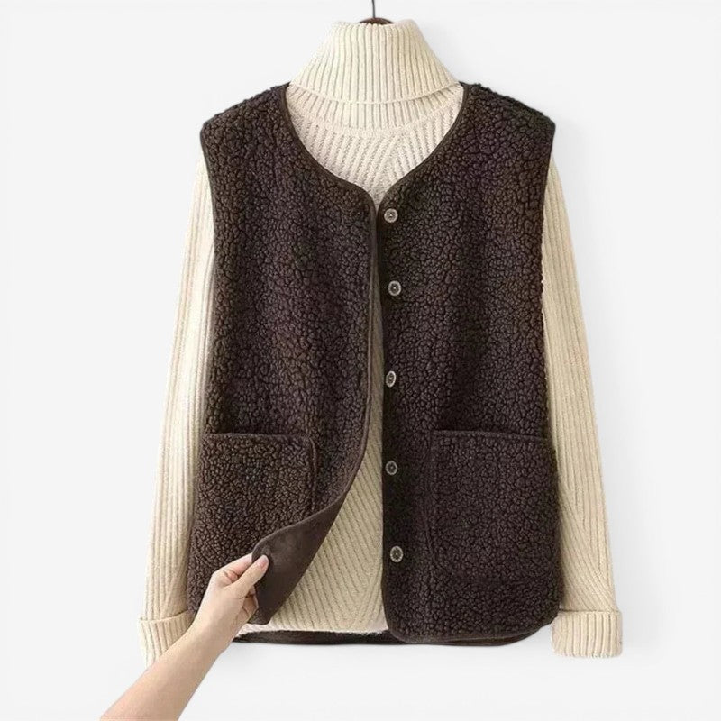 Women's Sleeveless Buttoned Vest
