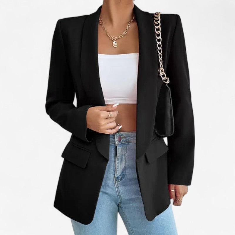 Lucy – Blazer met lange mouwen overhemdkraag met knopen en zakken Velani