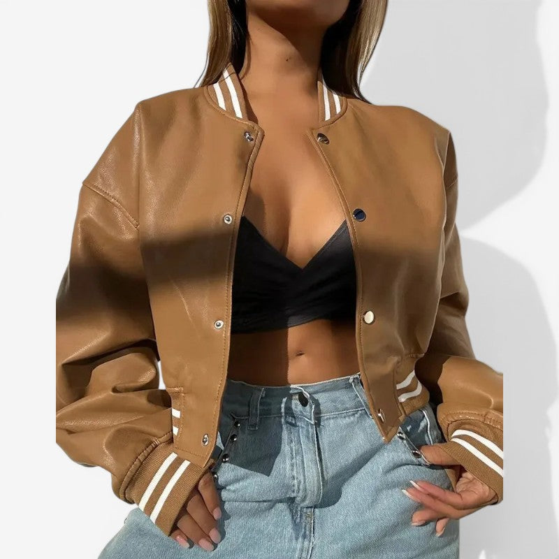 Women’s Cropped Leather Jacket