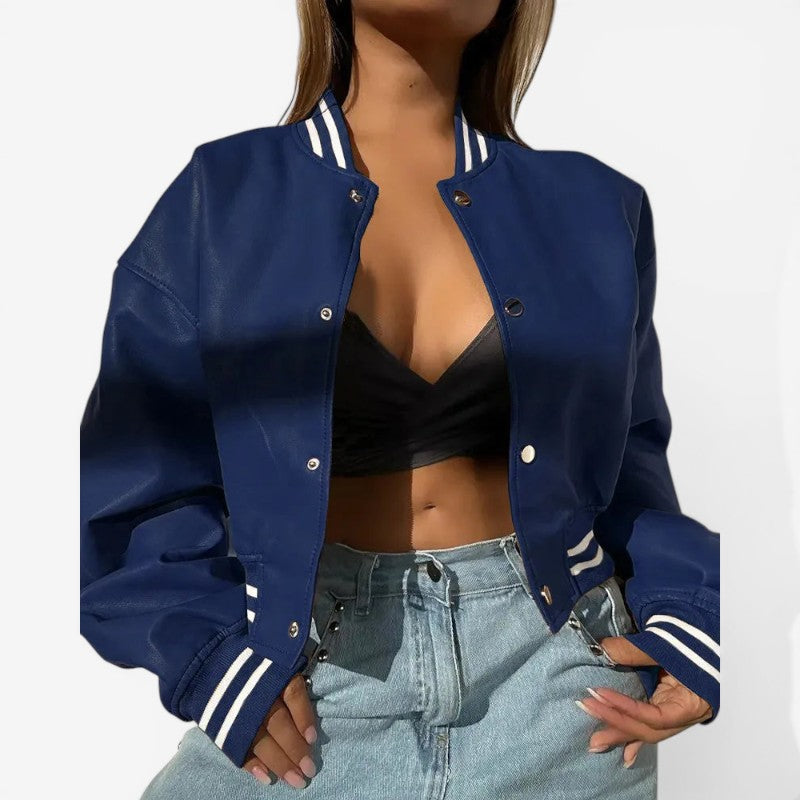 Women’s Cropped Leather Jacket