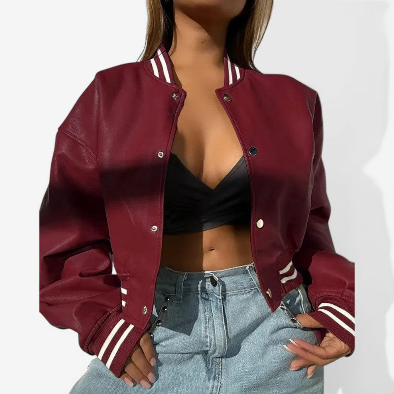 Women’s Cropped Leather Jacket