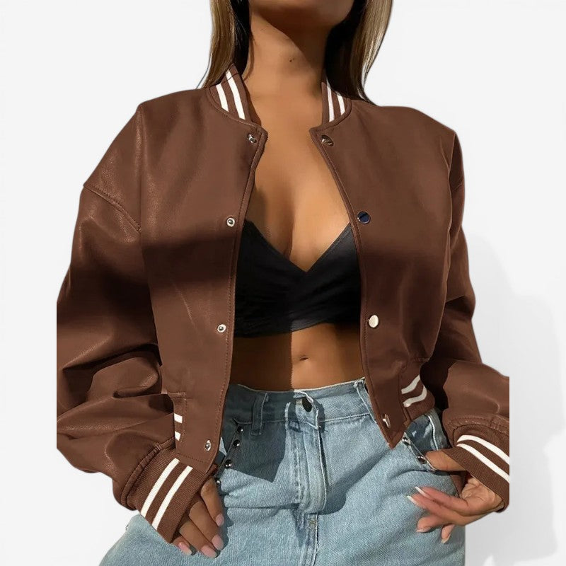 Women’s Cropped Leather Jacket