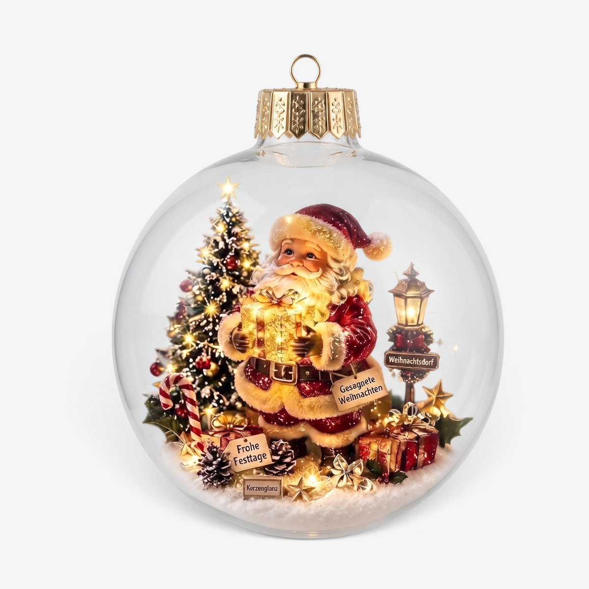 ChristmasNook - LED Christmas Ornament with Miniature Holiday Scene