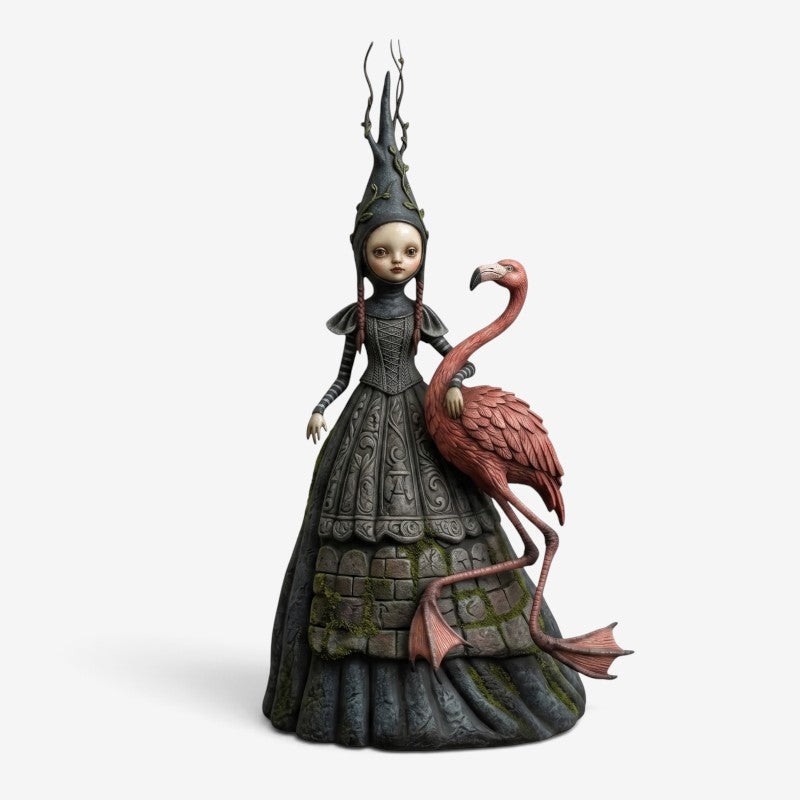 Gothic Witch Figurine with Staff