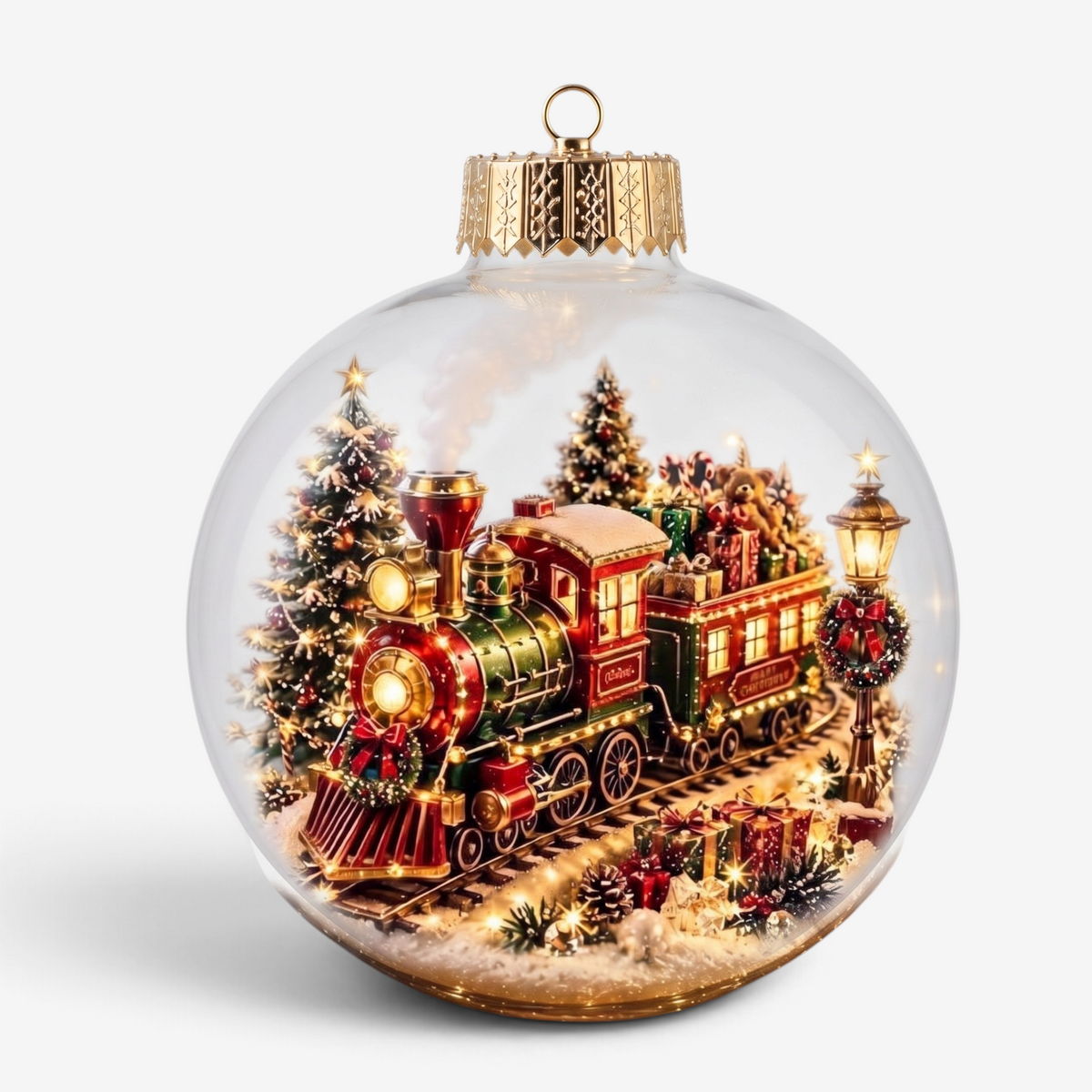 ChristmasNook - LED Christmas Ornament with Miniature Holiday Scene