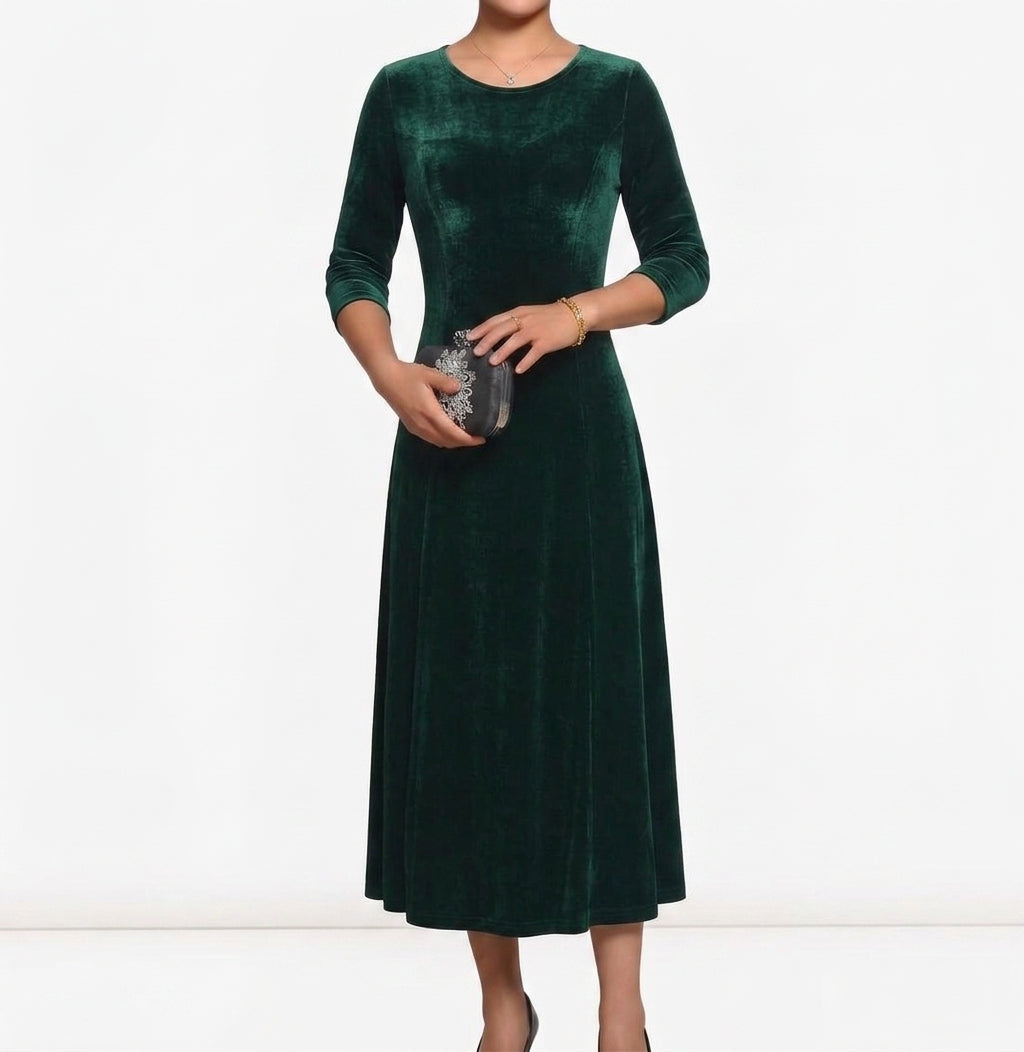 Long Sleeved Round Neck Dress