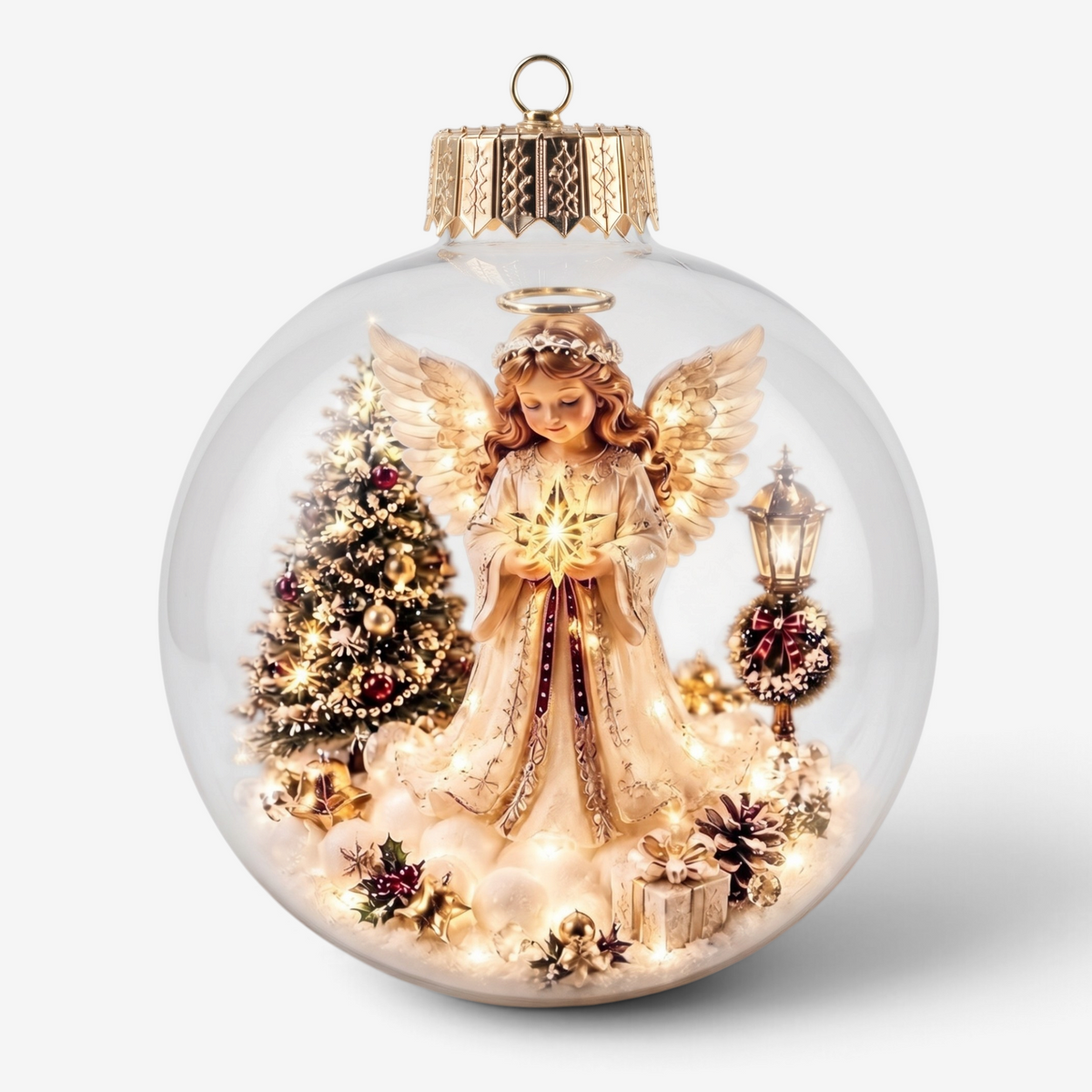 ChristmasNook - LED Christmas Ornament with Miniature Holiday Scene