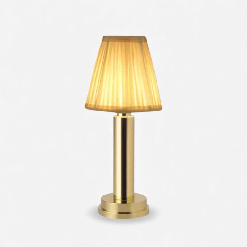 GlowRidge – LED Table Lamp with Round Ribbed Shade